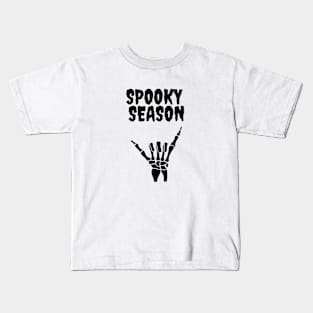 spooky season, skeleton hand, halloween Kids T-Shirt